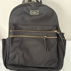 Kate Spade Black and Gold Backpack with Structured Design